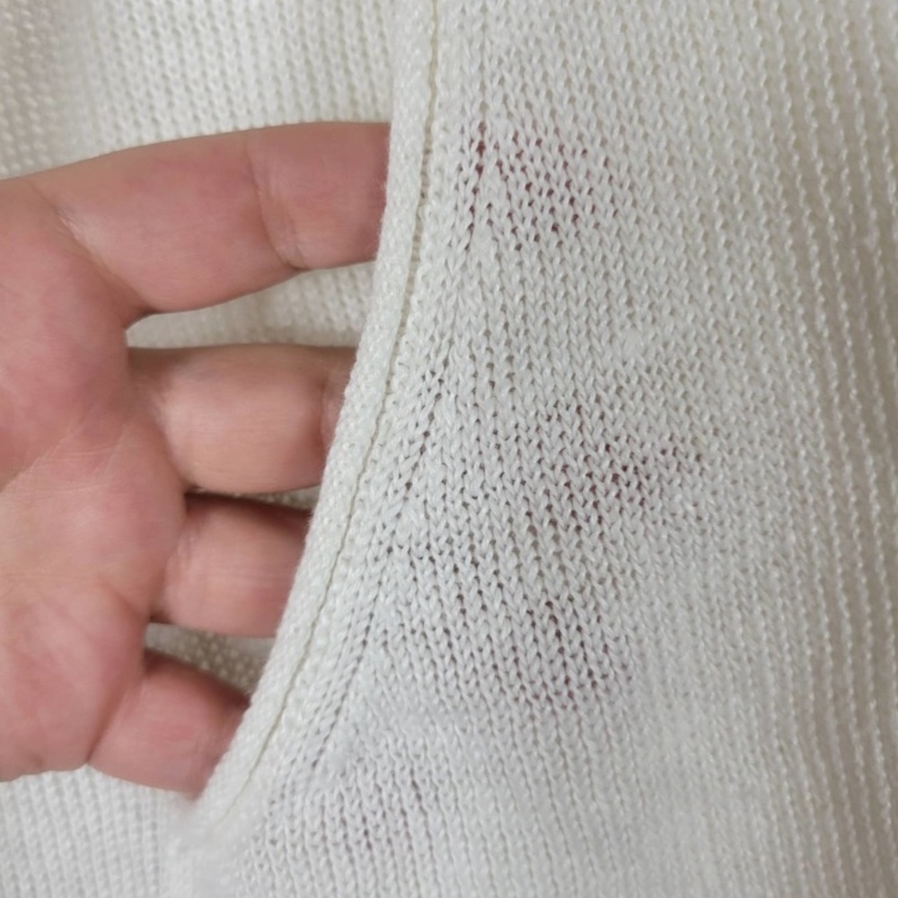 Tommy Bahama White Lea Knit 100% Linen Cardigan Hoodie Pockets Beachy Nautical - Picture 4 of 10